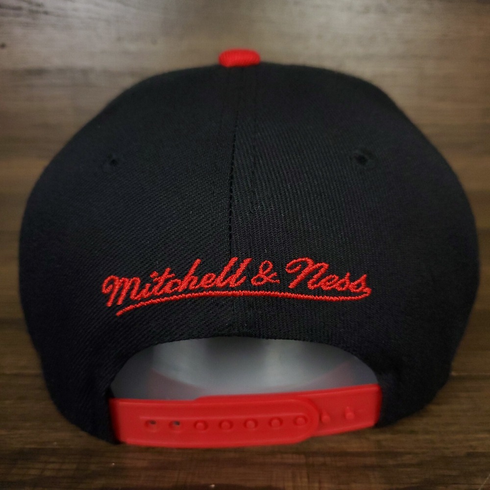 Atlanta Hawks Mitchell & Ness NBA Redline Flex Snapback Hat Cap 3D Word Logo New - Picture 5 of 8